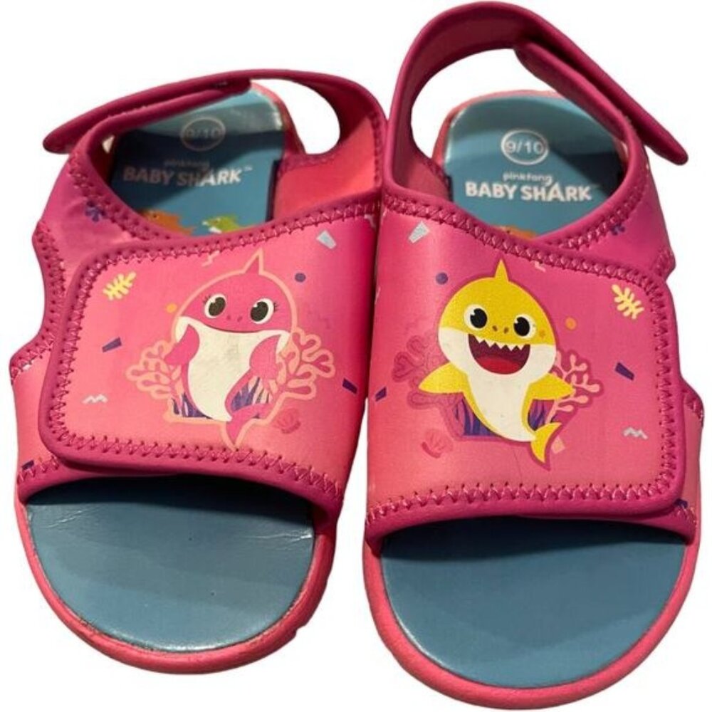 Toddler Girls Baby Shark Size 9/10 Ankle Strap Sandals Nick Jr.